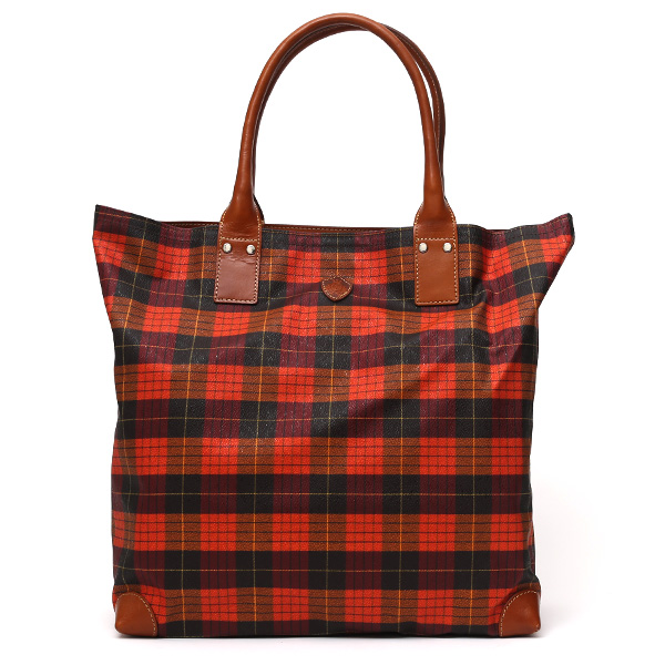 フランコ スパダ(Franco Spada) チェック柄 トートバッグ オレンジ