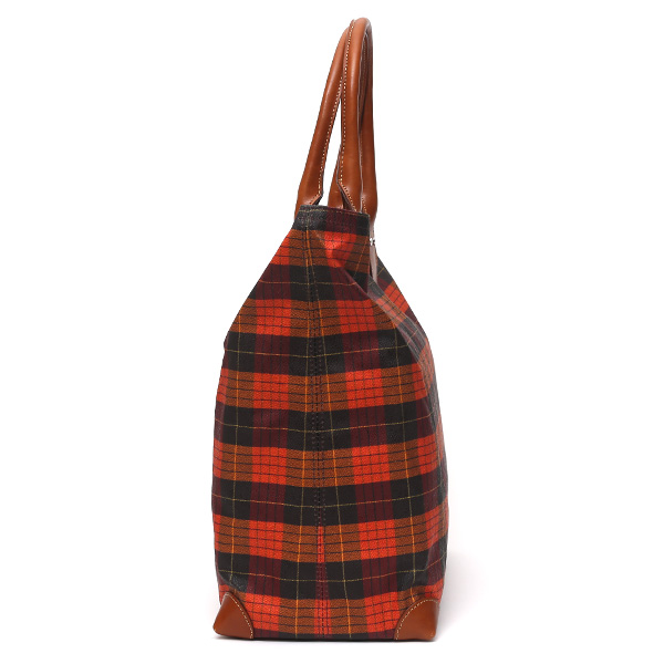  トートバッグ メンズ 日本製 カバン チェック柄 オレンジ 橙色 本革 レザー バッグ レディース 鞄 フランコ スパダ(Franco Spada)