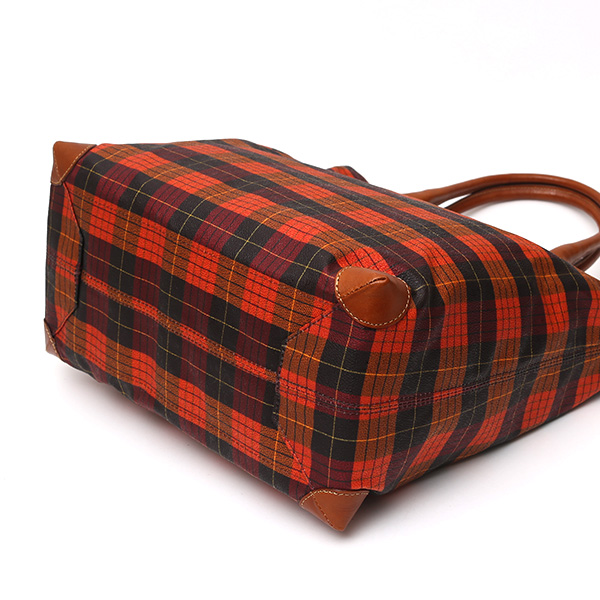  トートバッグ メンズ 日本製 カバン チェック柄 オレンジ 橙色 本革 レザー バッグ レディース 鞄 フランコ スパダ(Franco Spada)