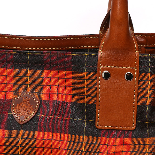  トートバッグ メンズ 日本製 カバン チェック柄 オレンジ 橙色 本革 レザー バッグ レディース 鞄 フランコ スパダ(Franco Spada)