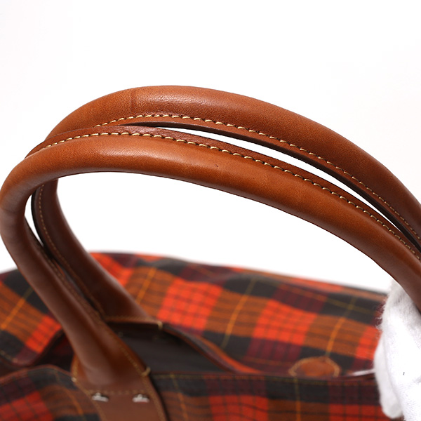  トートバッグ メンズ 日本製 カバン チェック柄 オレンジ 橙色 本革 レザー バッグ レディース 鞄 フランコ スパダ(Franco Spada)