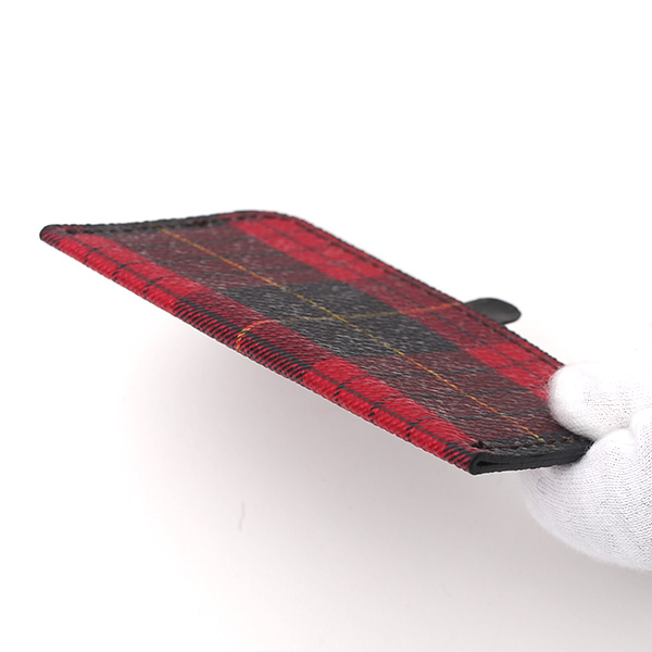 パスケース 日本製 定期入れ チェック柄 レッド ワイン 赤色 カードケース フランコ スパダ(Franco Spada)