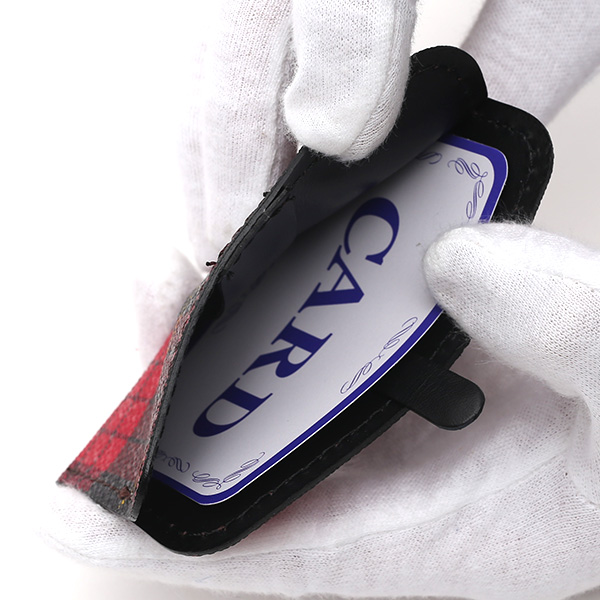 パスケース 日本製 定期入れ チェック柄 レッド ワイン 赤色 カードケース フランコ スパダ(Franco Spada)