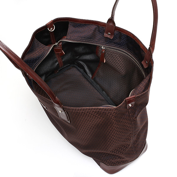  【高級ネクタイメーカーが手掛けたシルク生地トートバッグ】 日本製 メンズ 本革 ブラウン 茶 茶色 ビジネスバッグ ブランド 鞄 ファスナー付き レザー カバン A4 おしゃれ 大人 大容量 大きめ Franco Spada(フランコスパダ)