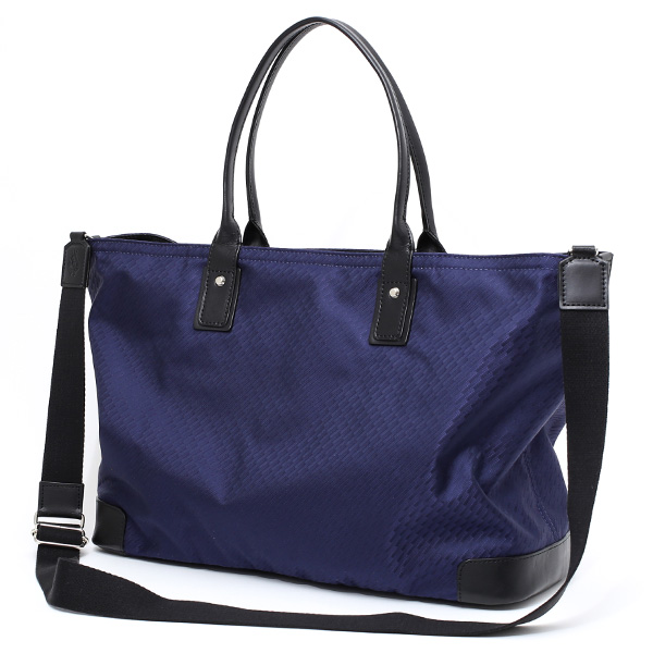  【高級ネクタイメーカーが手掛けたシルク生地トートバッグ】 日本製 メンズ 本革 ブルー ネイビー 青色 ビジネスバッグ ブランド 鞄 ファスナー付き レザー カバン A4 おしゃれ 大人 大容量 大きめ Franco Spada(フランコスパダ)