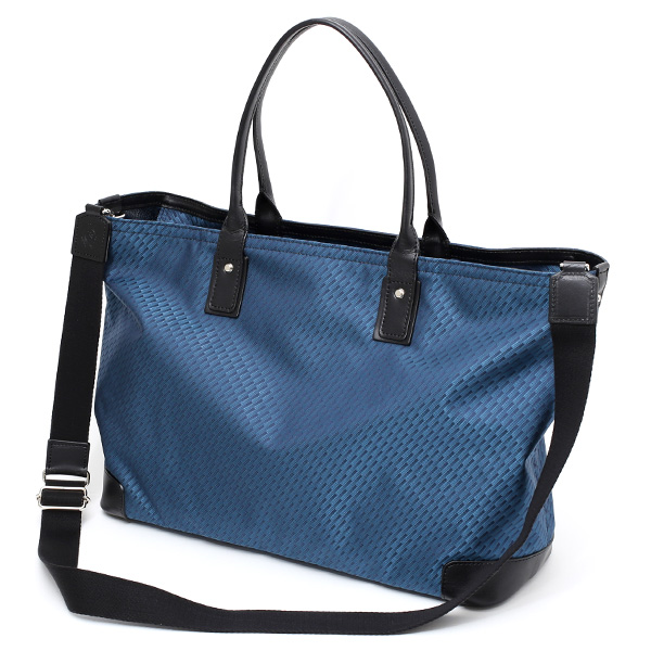  【高級ネクタイメーカーが手掛けたシルク生地トートバッグ】 日本製 メンズ 本革 ターコイズ ブルー ネイビー 青色 ビジネスバッグ ブランド 鞄 ファスナー付き レザー カバン A4 おしゃれ 大人 大容量 大きめ Franco Spada(フランコスパダ)