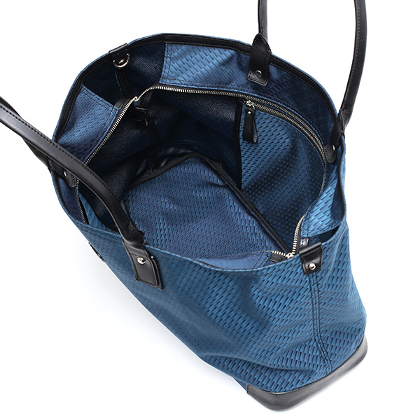  【高級ネクタイメーカーが手掛けたシルク生地トートバッグ】 日本製 メンズ 本革 ターコイズ ブルー ネイビー 青色 ビジネスバッグ ブランド 鞄 ファスナー付き レザー カバン A4 おしゃれ 大人 大容量 大きめ Franco Spada(フランコスパダ)