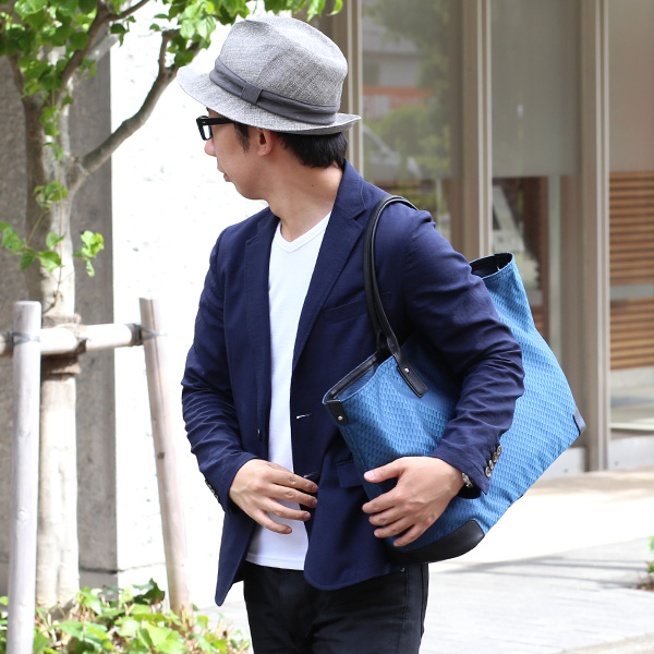  【高級ネクタイメーカーが手掛けたシルク生地トートバッグ】 日本製 メンズ 本革 ターコイズ ブルー ネイビー 青色 ビジネスバッグ ブランド 鞄 ファスナー付き レザー カバン A4 おしゃれ 大人 大容量 大きめ Franco Spada(フランコスパダ)