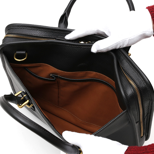  ブリーフケース メンズ ブラック 黒 黒色 本革 レザー ビジネスバッグ 薄マチ レディース 革 ショルダー付き バッグ カバン 鞄 薄い 小ぶり fetia(フェティア)