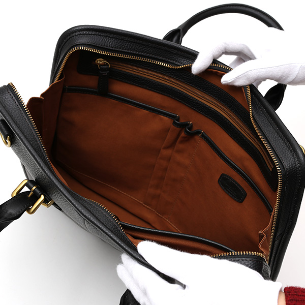  ブリーフケース メンズ ブラック 黒 黒色 本革 レザー ビジネスバッグ 薄マチ レディース 革 ショルダー付き バッグ カバン 鞄 薄い 小ぶり fetia(フェティア)