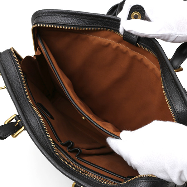  ブリーフケース メンズ ブラック 黒 黒色 本革 レザー ビジネスバッグ 薄マチ レディース 革 ショルダー付き バッグ カバン 鞄 薄い 小ぶり fetia(フェティア)