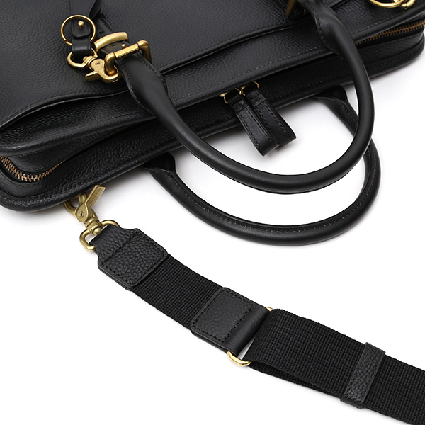  ブリーフケース メンズ ブラック 黒 黒色 本革 レザー ビジネスバッグ 薄マチ レディース 革 ショルダー付き バッグ カバン 鞄 薄い 小ぶり fetia(フェティア)