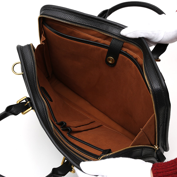  ブリーフケース メンズ ブラック 黒 黒色 本革 レザー ビジネスバッグ 薄マチ レディース 革 ショルダー付き バッグ カバン 鞄 薄い 小ぶり fetia(フェティア)