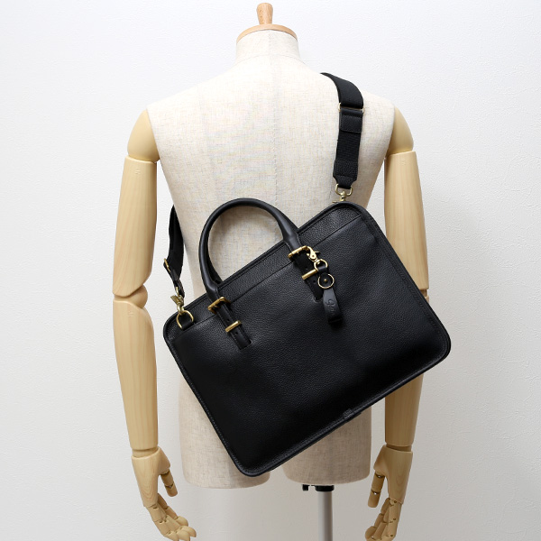  ブリーフケース メンズ ブラック 黒 黒色 本革 レザー ビジネスバッグ 薄マチ レディース 革 ショルダー付き バッグ カバン 鞄 薄い 小ぶり fetia(フェティア)