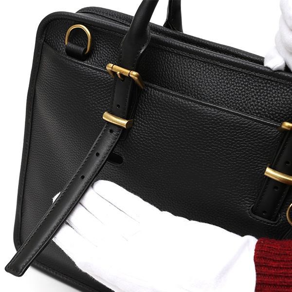  ブリーフケース メンズ ブラック 黒 黒色 本革 レザー ビジネスバッグ 薄マチ レディース 革 ショルダー付き バッグ カバン 鞄 薄い 小ぶり fetia(フェティア)