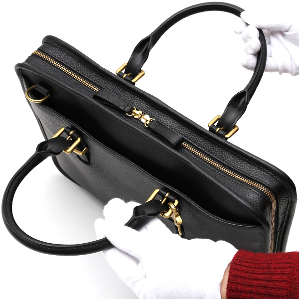  ブリーフケース メンズ ブラック 黒 黒色 本革 レザー ビジネスバッグ 薄マチ レディース 革 ショルダー付き バッグ カバン 鞄 薄い 小ぶり fetia(フェティア)