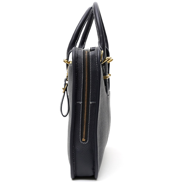  ブリーフケース メンズ ブルー ネイビー 青色 本革 レザー ビジネスバッグ 薄マチ レディース 革 ショルダー付き バッグ カバン 鞄 薄い 小ぶり fetia(フェティア)