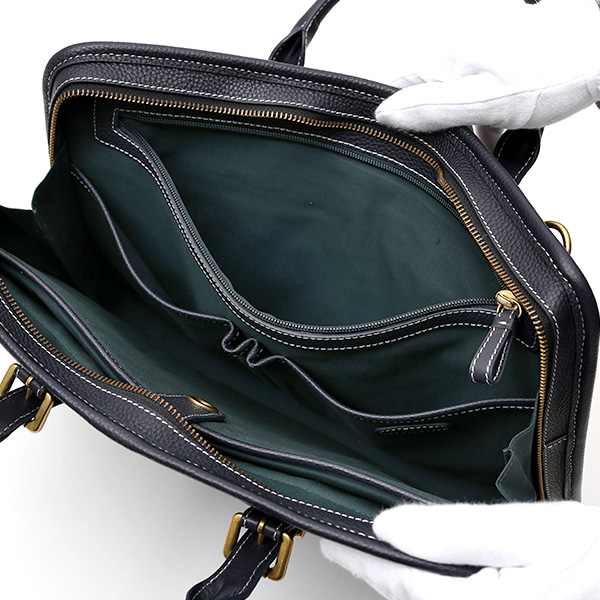  ブリーフケース メンズ ブルー ネイビー 青色 本革 レザー ビジネスバッグ 薄マチ レディース 革 ショルダー付き バッグ カバン 鞄 薄い 小ぶり fetia(フェティア)