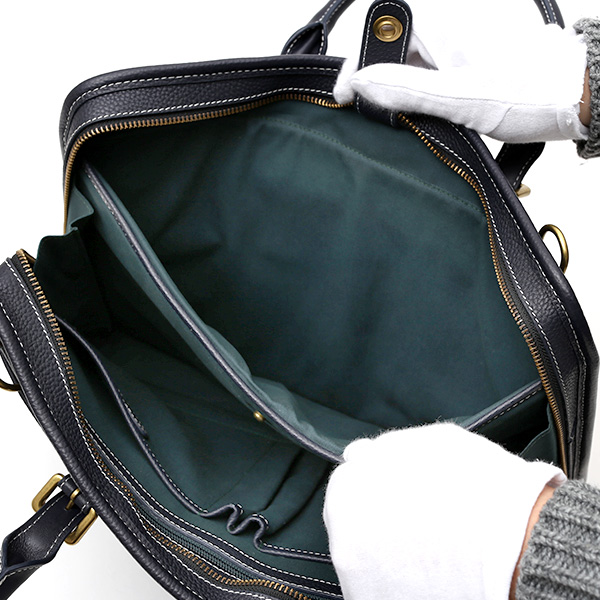  ブリーフケース メンズ ブルー ネイビー 青色 本革 レザー ビジネスバッグ 薄マチ レディース 革 ショルダー付き バッグ カバン 鞄 薄い 小ぶり fetia(フェティア)