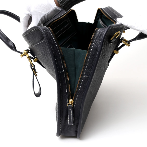  ブリーフケース メンズ ブルー ネイビー 青色 本革 レザー ビジネスバッグ 薄マチ レディース 革 ショルダー付き バッグ カバン 鞄 薄い 小ぶり fetia(フェティア)