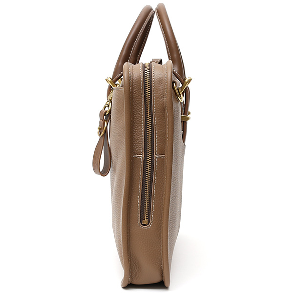  ブリーフケース メンズ ベージュ 肌色 本革 レザー ビジネスバッグ 薄マチ レディース 革 ショルダー付き バッグ カバン 鞄 薄い 小ぶり fetia(フェティア)