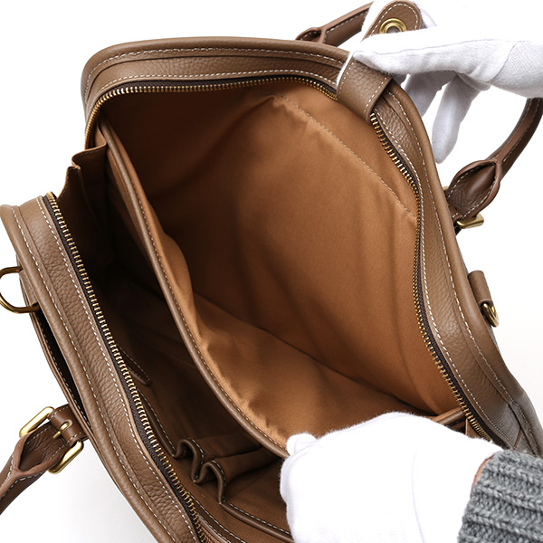  ブリーフケース メンズ ベージュ 肌色 本革 レザー ビジネスバッグ 薄マチ レディース 革 ショルダー付き バッグ カバン 鞄 薄い 小ぶり fetia(フェティア)