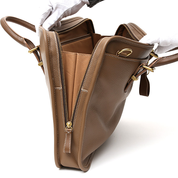  ブリーフケース メンズ ベージュ 肌色 本革 レザー ビジネスバッグ 薄マチ レディース 革 ショルダー付き バッグ カバン 鞄 薄い 小ぶり fetia(フェティア)