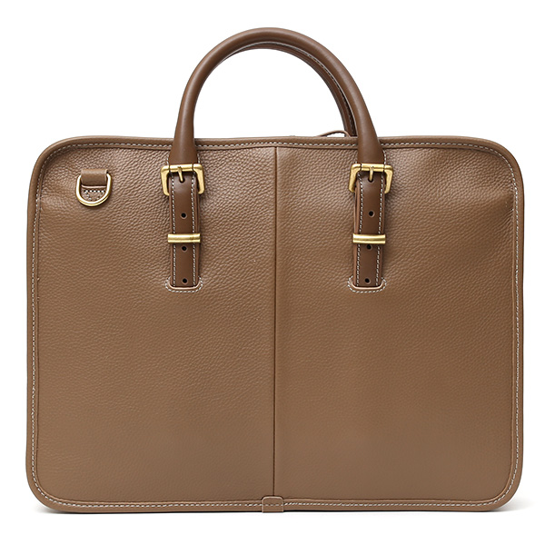  ブリーフケース メンズ ベージュ 肌色 本革 レザー ビジネスバッグ 薄マチ レディース 革 ショルダー付き バッグ カバン 鞄 薄い 小ぶり fetia(フェティア)
