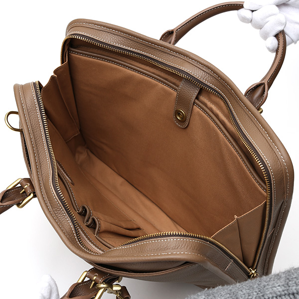  ブリーフケース メンズ ベージュ 肌色 本革 レザー ビジネスバッグ 薄マチ レディース 革 ショルダー付き バッグ カバン 鞄 薄い 小ぶり fetia(フェティア)