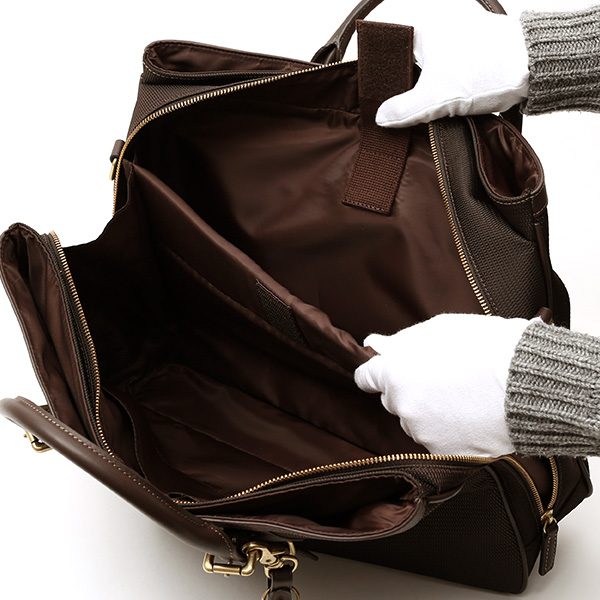 ブリーフケース メンズ ナイロン ビジネスバッグ ダークブラウン ブラウン 茶 茶色 軽量 本革 レディース レザー ショルダー付き 鞄 高級 高品質 シンプル fetia(フェティア)