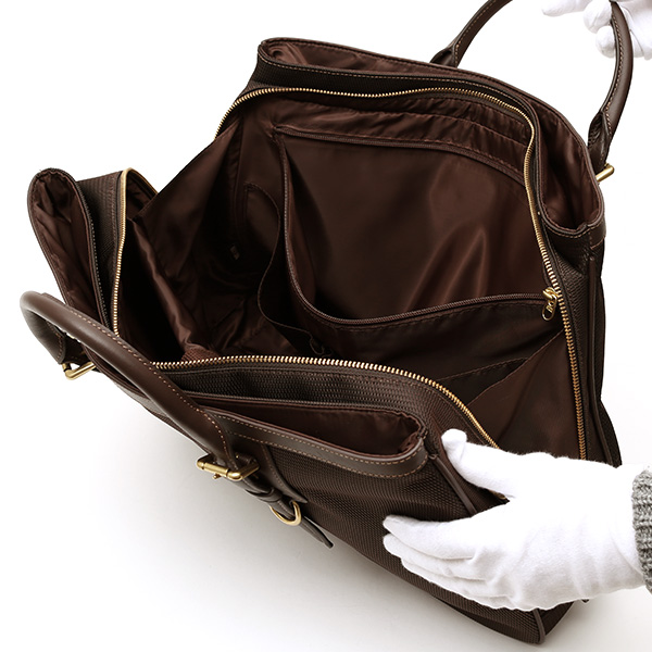 ブリーフケース メンズ ナイロン ビジネスバッグ ダークブラウン ブラウン 茶 茶色 軽量 本革 レディース レザー ショルダー付き 鞄 高級 高品質 シンプル fetia(フェティア)