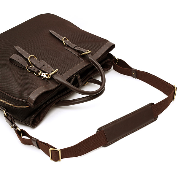 ブリーフケース メンズ ナイロン ビジネスバッグ ダークブラウン ブラウン 茶 茶色 軽量 本革 レディース レザー ショルダー付き 鞄 高級 高品質 シンプル fetia(フェティア)