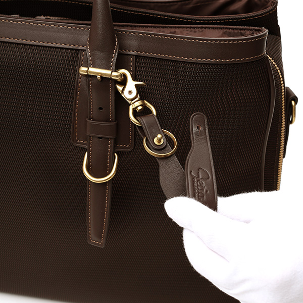 ブリーフケース メンズ ナイロン ビジネスバッグ ダークブラウン ブラウン 茶 茶色 軽量 本革 レディース レザー ショルダー付き 鞄 高級 高品質 シンプル fetia(フェティア)