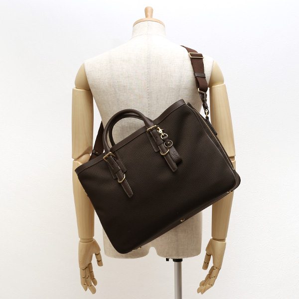 ブリーフケース メンズ ナイロン ビジネスバッグ ダークブラウン ブラウン 茶 茶色 軽量 本革 レディース レザー ショルダー付き 鞄 高級 高品質 シンプル fetia(フェティア)