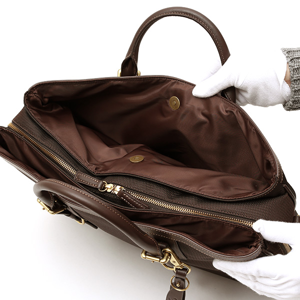 ブリーフケース メンズ ナイロン ビジネスバッグ ダークブラウン ブラウン 茶 茶色 軽量 本革 レディース レザー ショルダー付き 鞄 高級 高品質 シンプル fetia(フェティア)