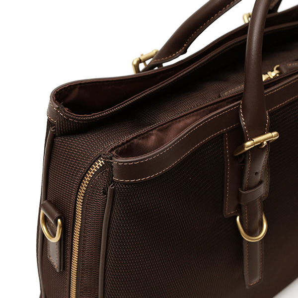 ブリーフケース メンズ ナイロン ビジネスバッグ ダークブラウン ブラウン 茶 茶色 軽量 本革 レディース レザー ショルダー付き 鞄 高級 高品質 シンプル fetia(フェティア)