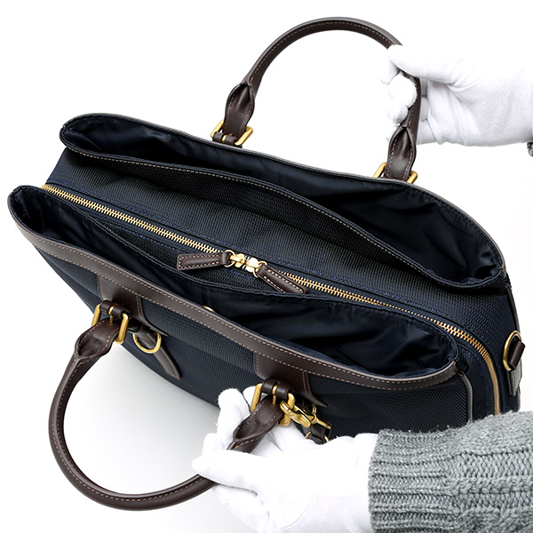  ブリーフケース メンズ ナイロン ビジネスバッグ ブルー ネイビー 青色 軽量 本革 レディース レザー ショルダー付き 鞄 高級 高品質 シンプル fetia(フェティア)