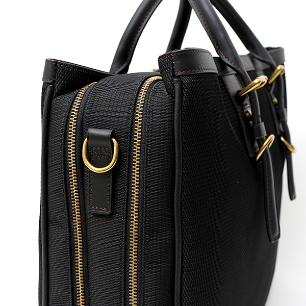  ビジネスバッグ メンズ ショルダー付き ブラック 黒 黒色 大容量 ブリーフケース ナイロン 軽量 本革 レザー 出張 カバン 鞄 高品質 大人 fetia(フェティア)