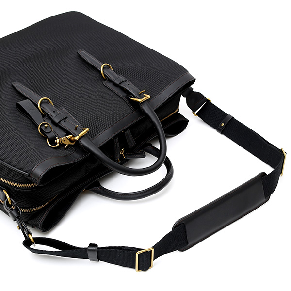  ビジネスバッグ メンズ ショルダー付き ブラック 黒 黒色 大容量 ブリーフケース ナイロン 軽量 本革 レザー 出張 カバン 鞄 高品質 大人 fetia(フェティア)