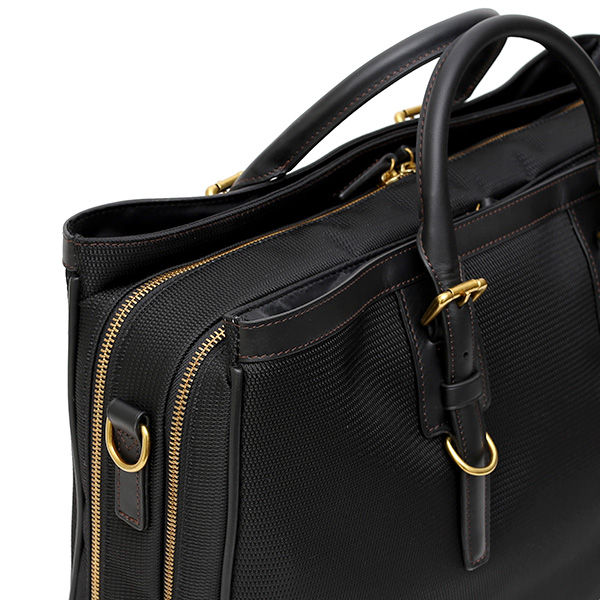  ビジネスバッグ メンズ ショルダー付き ブラック 黒 黒色 大容量 ブリーフケース ナイロン 軽量 本革 レザー 出張 カバン 鞄 高品質 大人 fetia(フェティア)