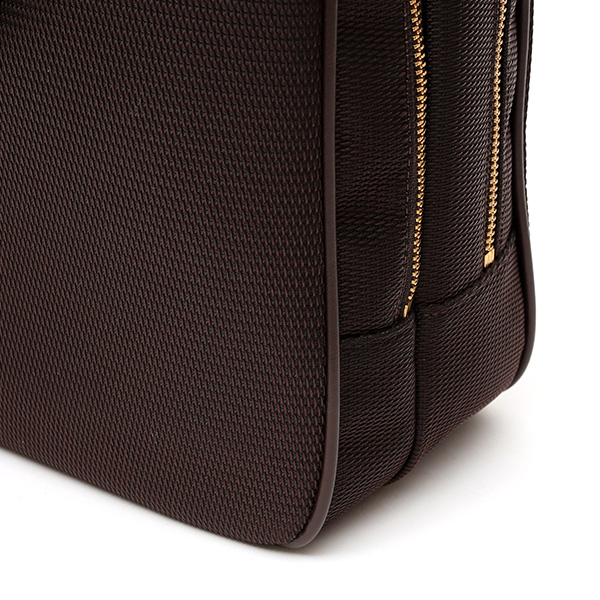 ビジネスバッグ メンズ ショルダー付き ダークブラウン ブラウン 茶 茶色 大容量 ブリーフケース ナイロン 軽量 本革 レザー 出張 カバン 鞄 高品質 大人 fetia(フェティア)