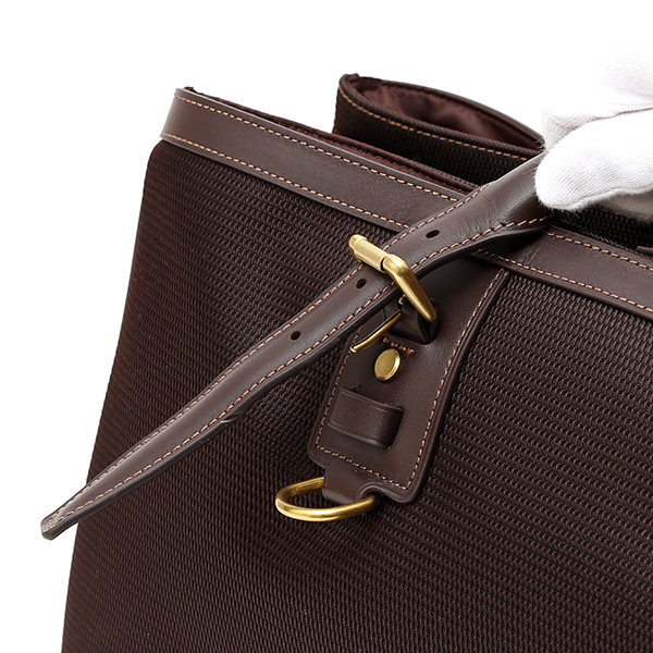 ビジネスバッグ メンズ ショルダー付き ダークブラウン ブラウン 茶 茶色 大容量 ブリーフケース ナイロン 軽量 本革 レザー 出張 カバン 鞄 高品質 大人 fetia(フェティア)