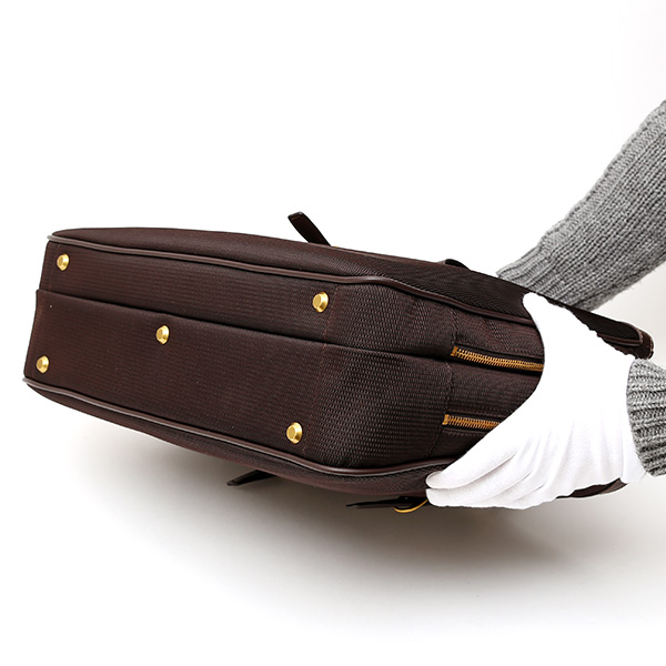 ビジネスバッグ メンズ ショルダー付き ダークブラウン ブラウン 茶 茶色 大容量 ブリーフケース ナイロン 軽量 本革 レザー 出張 カバン 鞄 高品質 大人 fetia(フェティア)