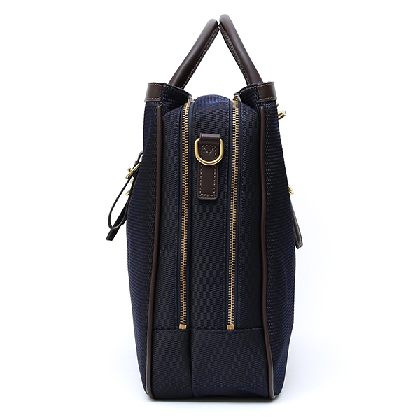  ビジネスバッグ メンズ ショルダー付き ブルー ネイビー 青色 大容量 ブリーフケース ナイロン 軽量 本革 レザー 出張 カバン 鞄 高品質 大人 fetia(フェティア)