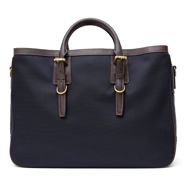  ビジネスバッグ メンズ ショルダー付き ブルー ネイビー 青色 大容量 ブリーフケース ナイロン 軽量 本革 レザー 出張 カバン 鞄 高品質 大人 fetia(フェティア)