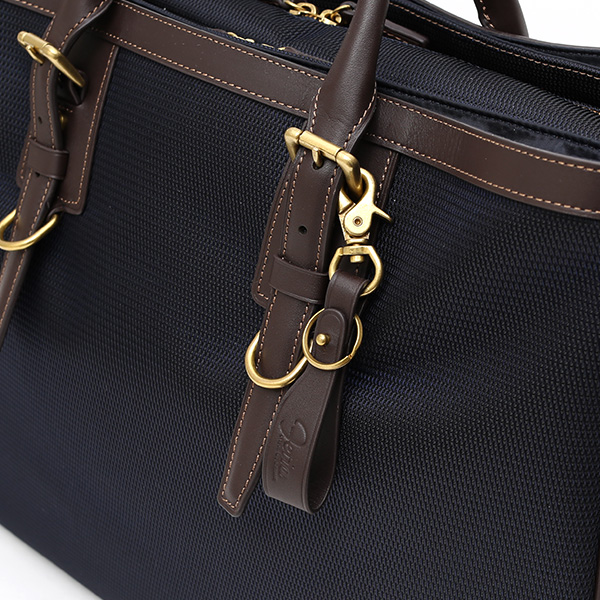  ビジネスバッグ メンズ ショルダー付き ブルー ネイビー 青色 大容量 ブリーフケース ナイロン 軽量 本革 レザー 出張 カバン 鞄 高品質 大人 fetia(フェティア)