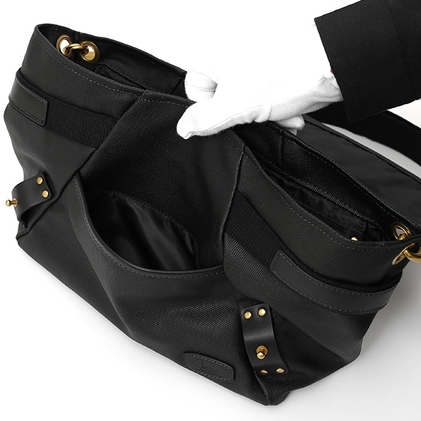 ショルダーバッグ ミニ メンズ レディース 本革 レザー ブラック 黒 黒色 日本 ブランド かわいい おしゃれ 斜めがけ 軽い 小さめ キャンバス 帆布 fetia(フェティア)