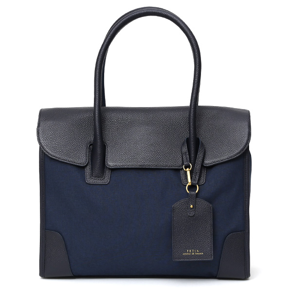 fetia(フェティア) ティアレシリーズ ブリーフケース フラップ付き ネイビー