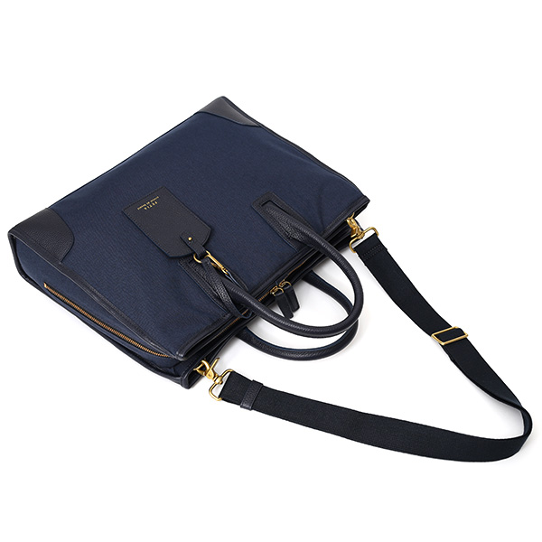  ブリーフケース メンズ 本革 レザー ビジネスバッグ ブルー ネイビー 青色 ショルダー付き 上品 上質 高級 カバン ドレス 鞄 fetia(フェティア)