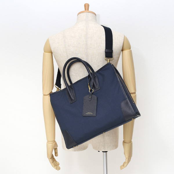  ブリーフケース メンズ 本革 レザー ビジネスバッグ ブルー ネイビー 青色 ショルダー付き 上品 上質 高級 カバン ドレス 鞄 fetia(フェティア)